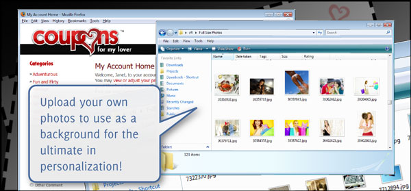 Use Your Own Image as a Background for a Love Coupon